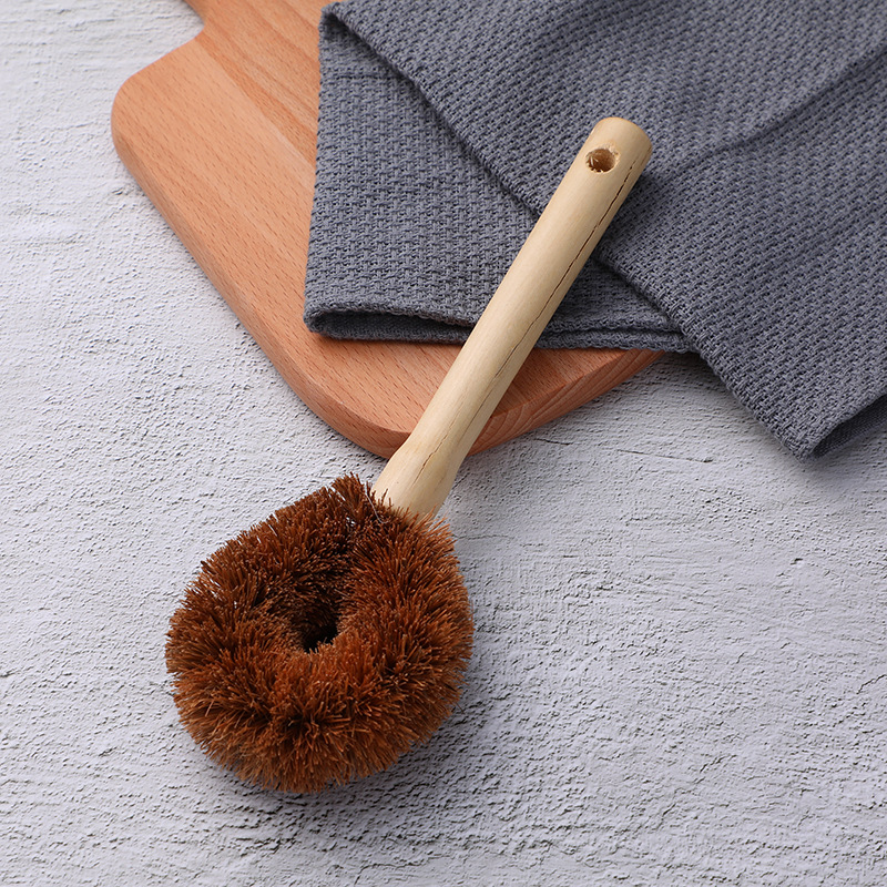 Non-stick oil-coir palm brush, household dirt removal cleaning brush, pot washing brush, kitchen pot brush, bowl brush, 2 yuan, street stall, street stall pic 8