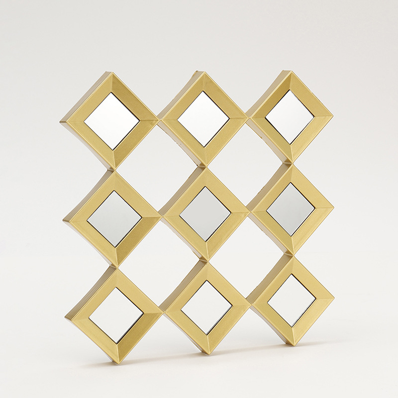 新款现货三连装饰小镜创意菱形居家装饰镜贴墙艺术拼接组合创意镜详情5