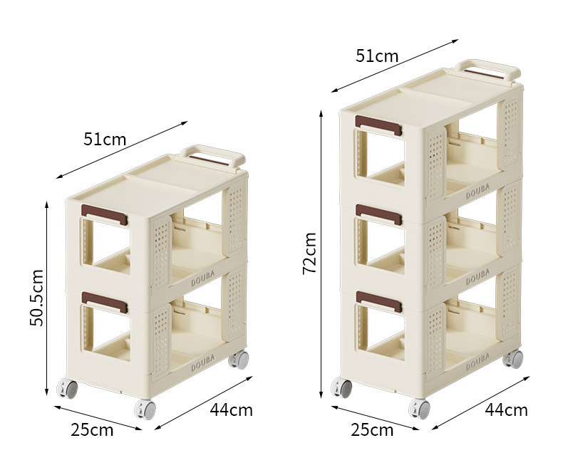 可折叠零食置物架家用可移动小推车客厅多层收纳柜卧室落地收纳架详情15