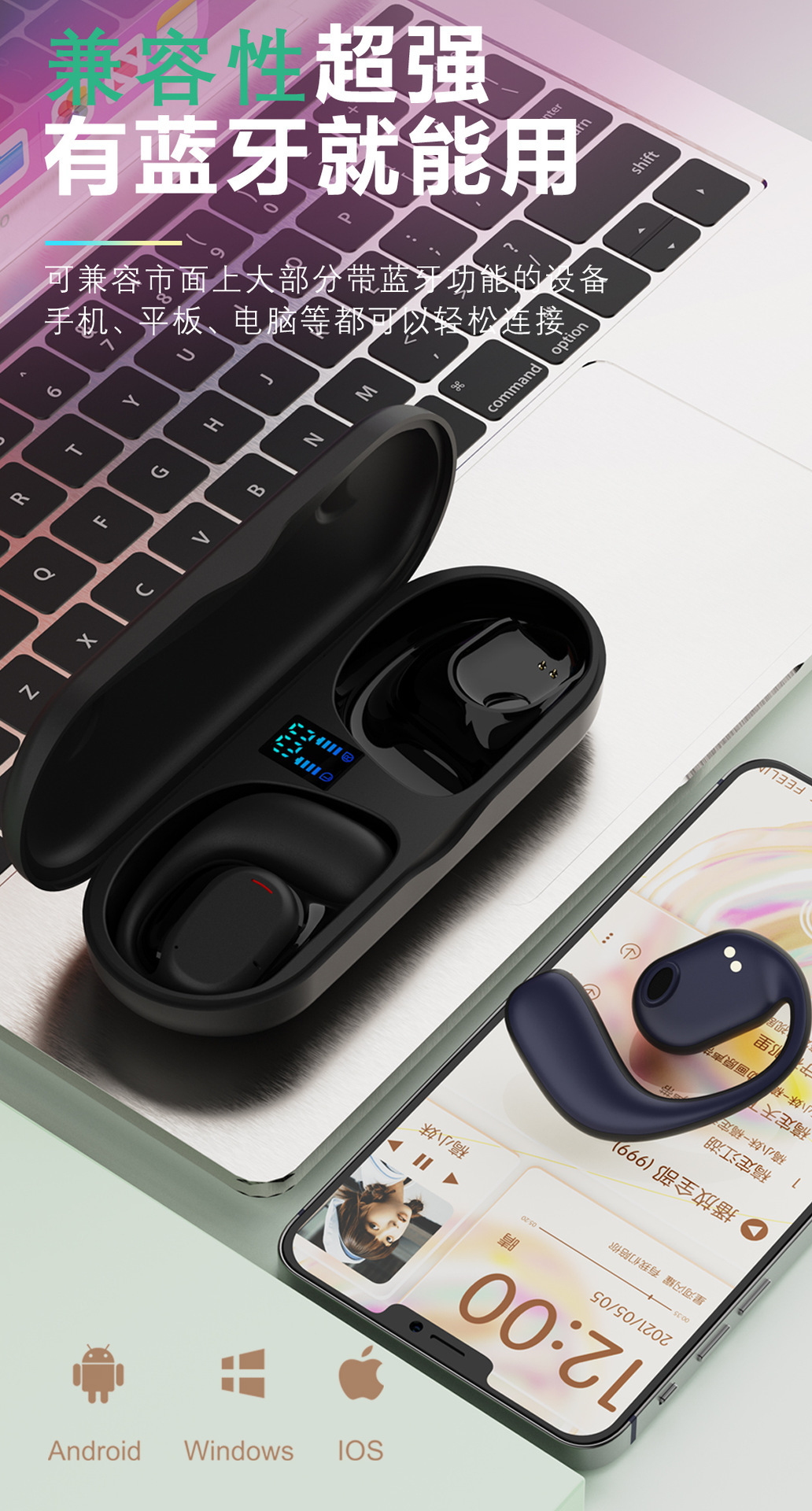 跨境X29 挂耳式运动蓝牙耳机 数显长续航TWS不入耳无线蓝牙耳机详情11