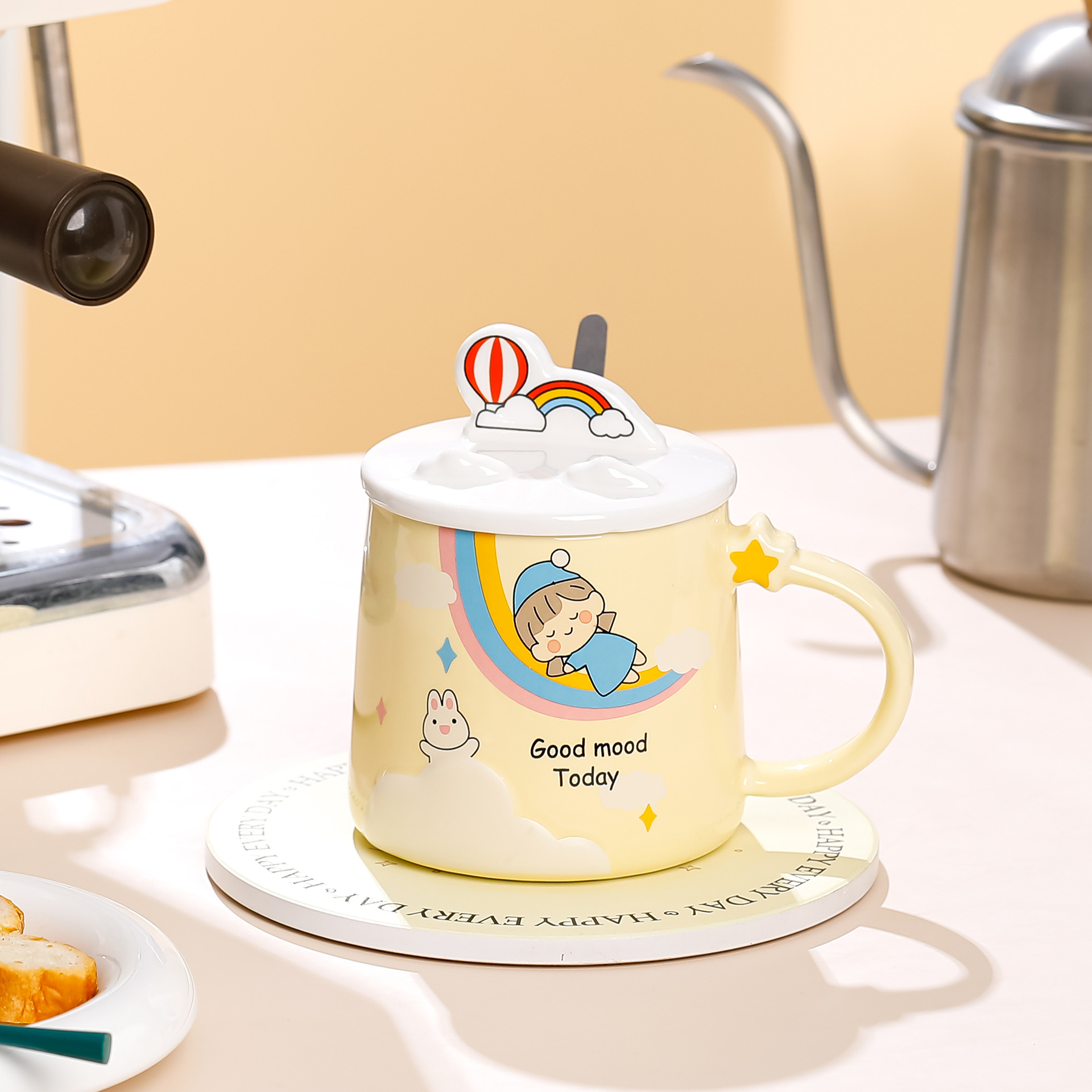 Cute girls, ceramic water cups, high appearance level, household ceramic cups, mugs, souvenirs, cartoon couple cups pic 5