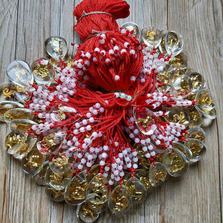 Golden zodiac pendant, crystal pendant, zodiac pendant, red string pendant, crystal necklace, jewelry pendant pic 2