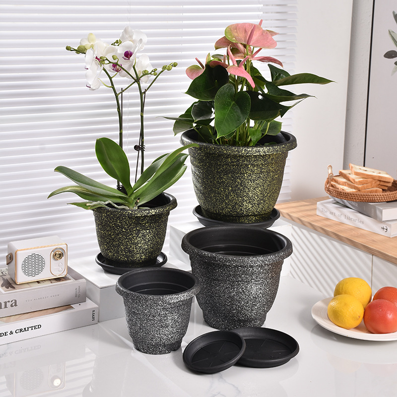 新款马卡龙pp树脂花盆控根深大号塑料仿陶瓷绿萝加仑盆北欧简约盆详情5