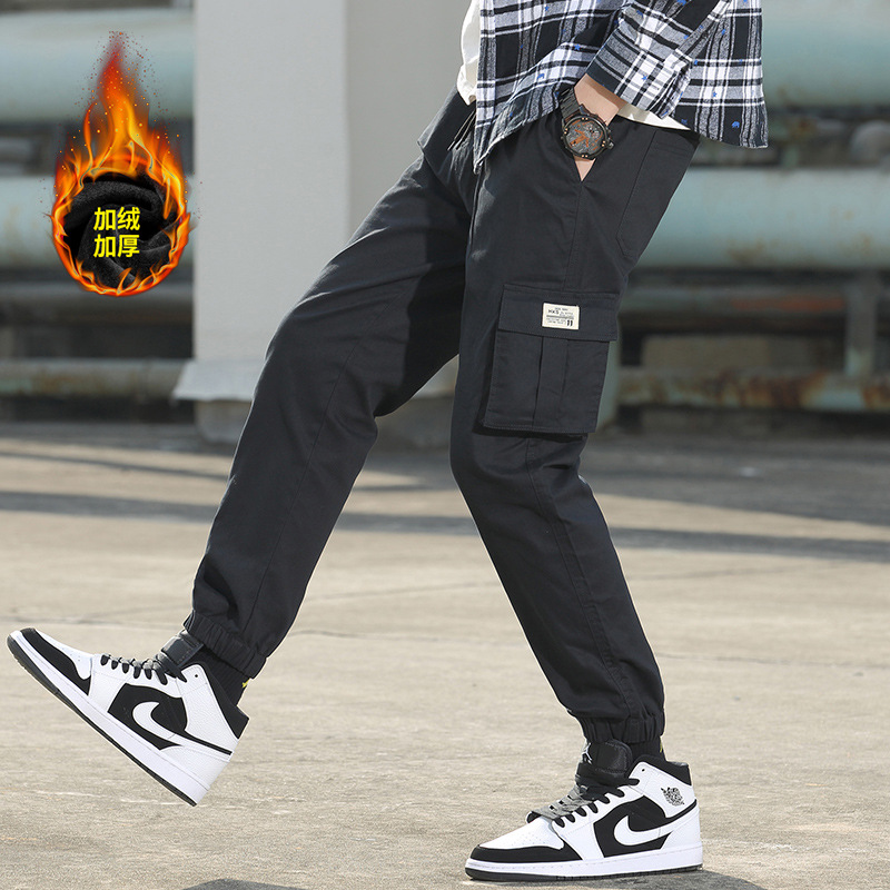 Pantalones de carga para hombres venta al por mayor primavera/otoño moda de día de algodón multibolsillos pantalones de pie cordones para hombres pantalones deportivos versátiles pic 26