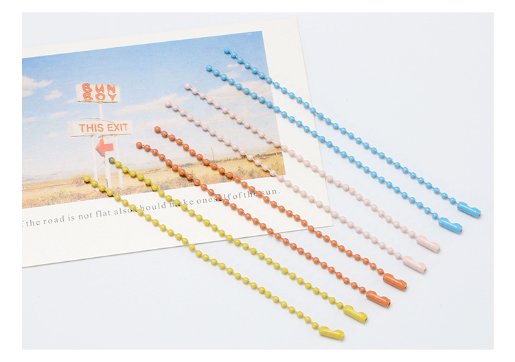 100 pieces of diy jewelry accessories in stock, including colored bead chains, metal chains, round bead chains, lacquered pearl chains, keychain chains, etc pic 16