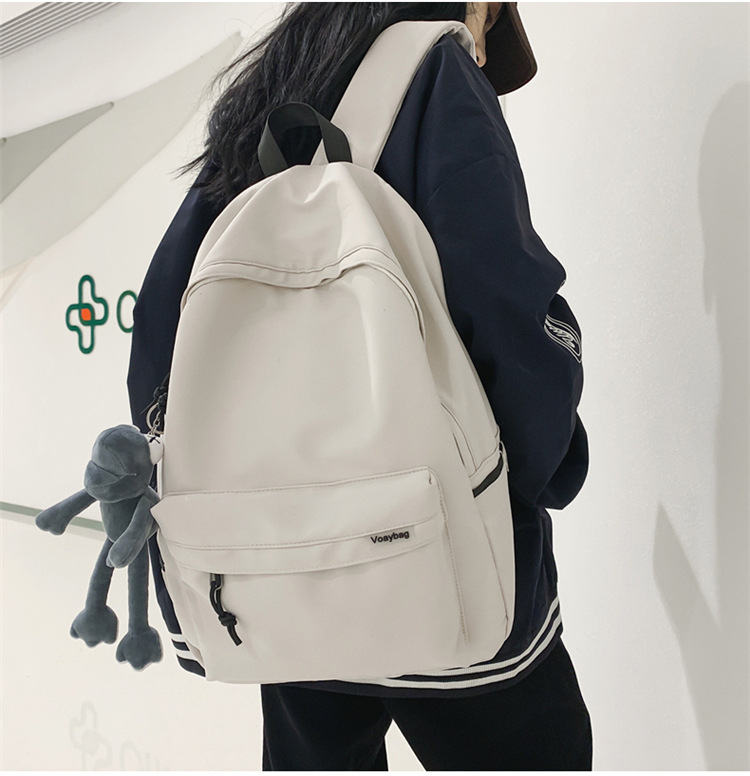 A large-capacity, ins, trendy and cool, canvas, simple grey backpack for boys in junior high school, senior high school and college pic 21
