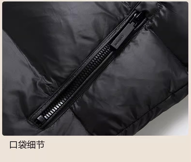 2023冬季新款黑金羽绒服男女同款保暖加厚连帽情侣简约白鸭绒外套详情17