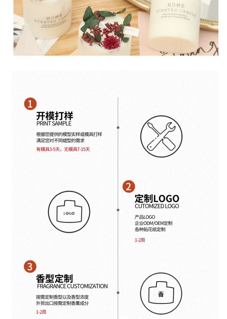 Soy wax handmade candle sets, aromatherapy home wholesale, preserved flower decoration box gifts, Christmas, birthday and wedding gift choices pic 26