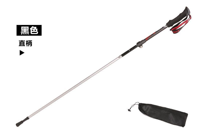 Ultra-light straight-handled aluminum alloy five-section trekking poles for hiking and mountain climbing, foldable outdoor walking ski poles pic 14