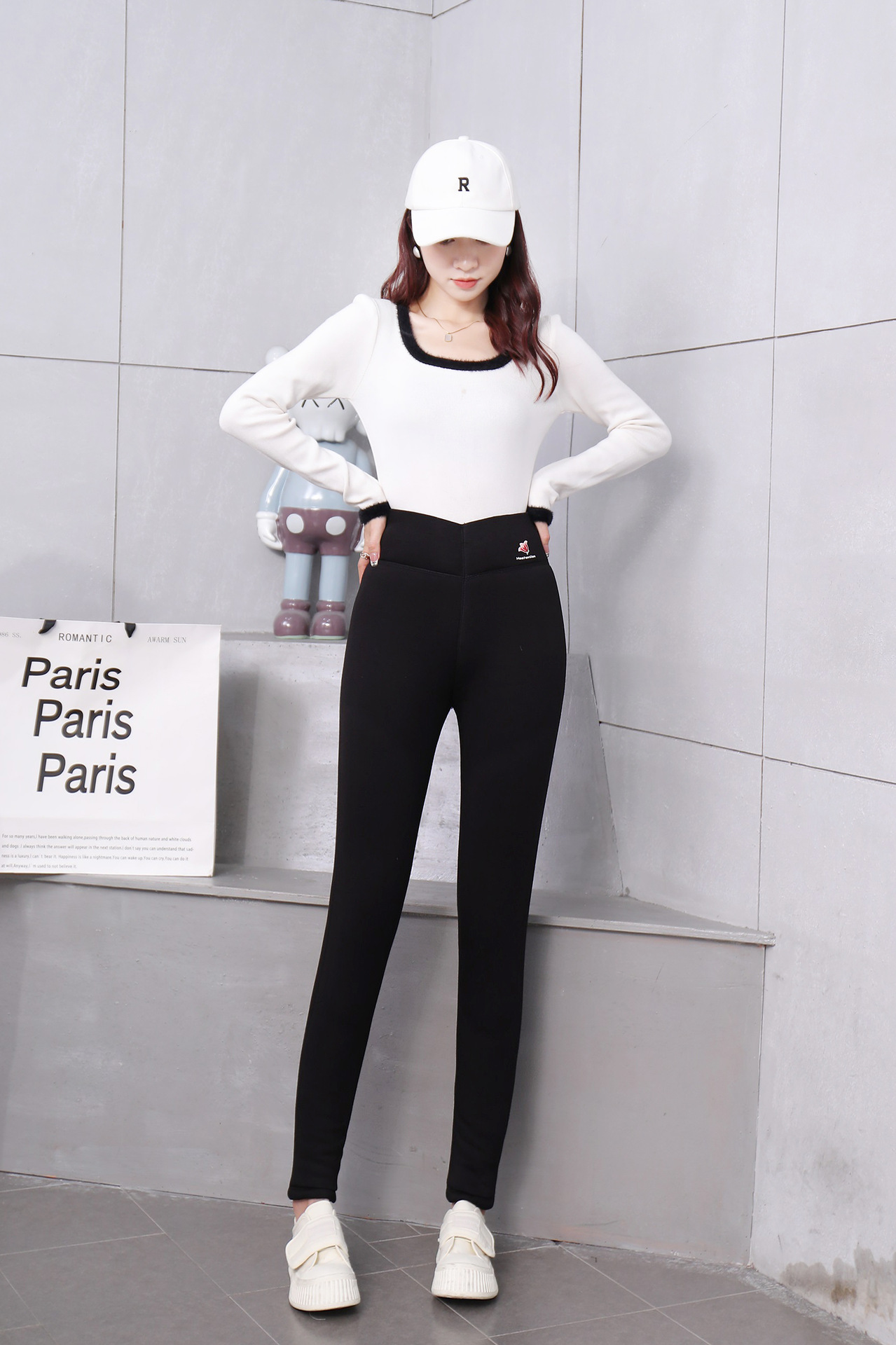 Woolen cotton pants for women to wear outside in winter, with added fleece, thickened, windproof, cold-resistant, knee protection, high-waisted, large-sized, and as a base layer for middle-aged and elderly people pic 19