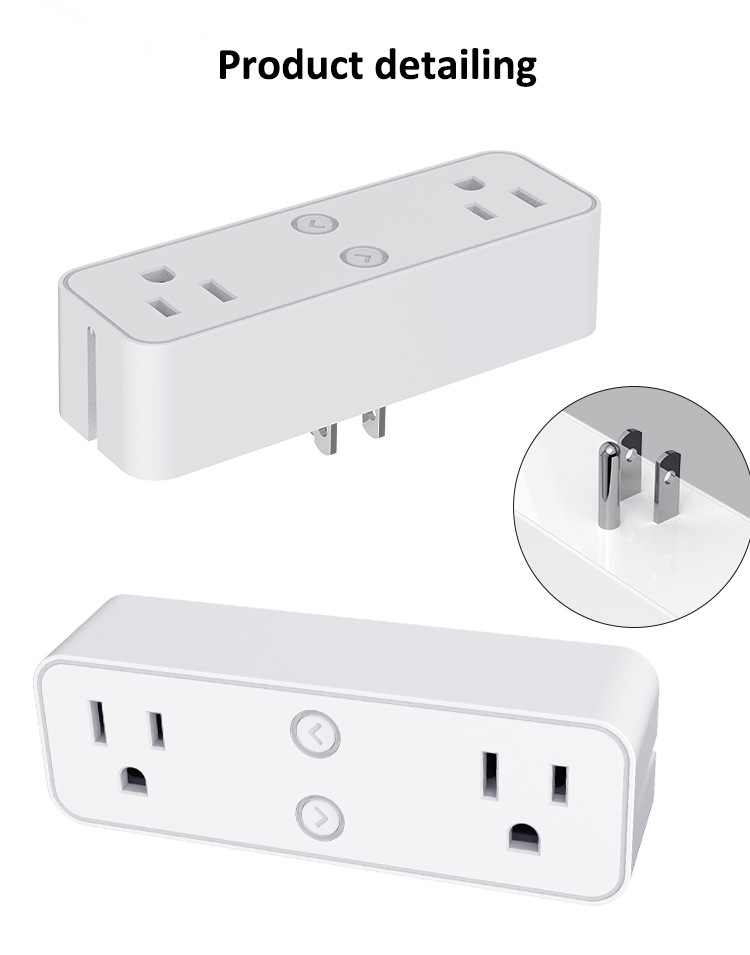 Us-spec 1-to-2 10A wireless smart socket Alexa multi-functional plug Doodle smart wifi socket pic 9