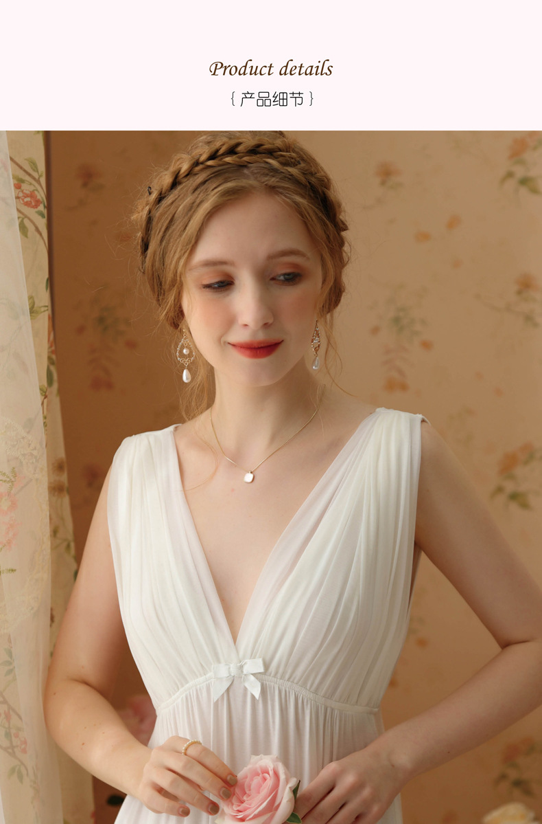 The 2023 new sexy sleeping dress, a sweet and elegant short cotton sleeveless style, is a popular and high-end women's home wear pic 16