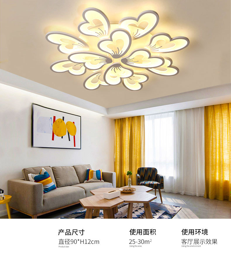 Wholesale of Nordic postmodern ceiling lamps, living room lamps, led bedroom lamps and warm acrylic lighting fixtures pic 8