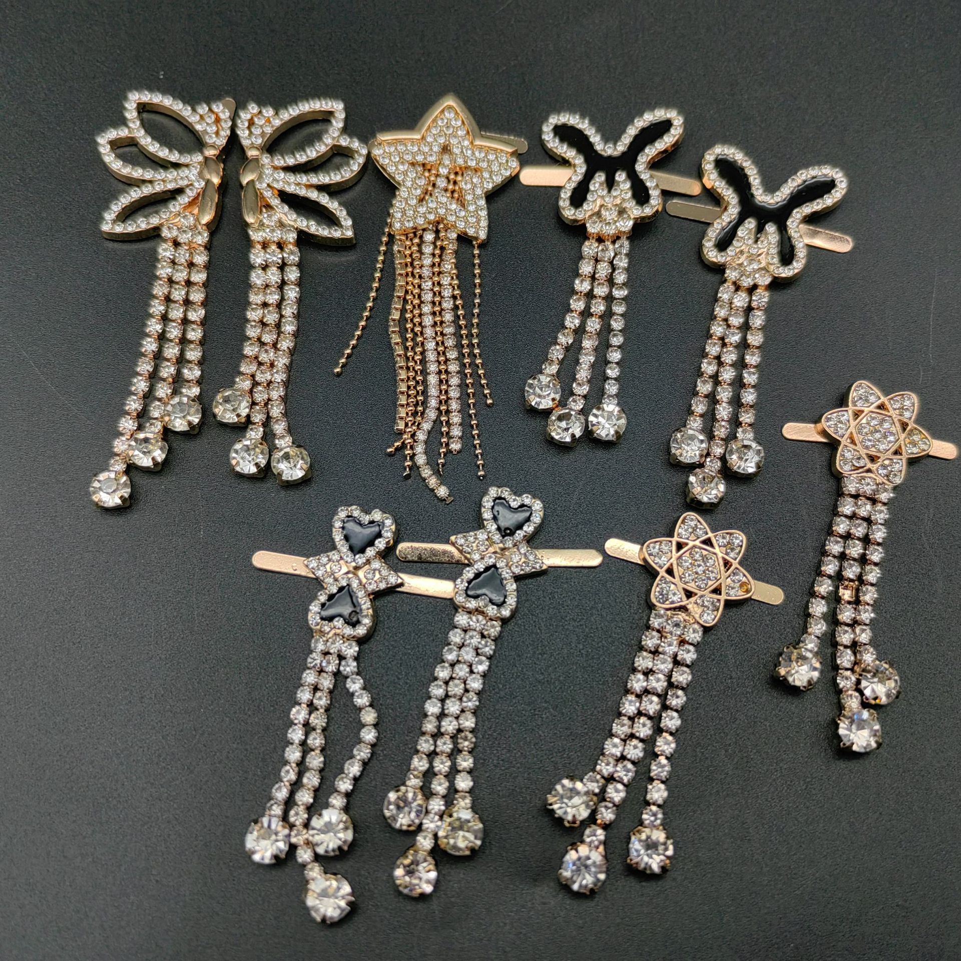 批发金属流苏鞋配件钻链鞋扣烧焊插扣鞋花高跟鞋衣服包包diy配饰详情2