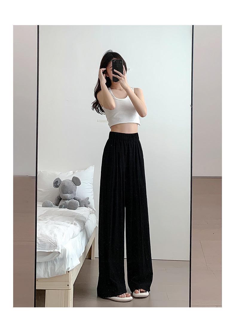 Autumn wide-leg pants for women, spring and autumn pleated laid-back style floor-length pants, casual pants, loose and long pants pic 31