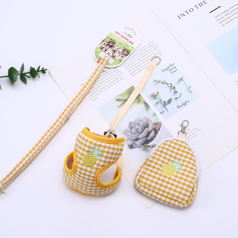 Pet cats and dogs, fruit lace-up, belly band, chest and back anti-escape, breathable and adjustable vest type leash, cross-border pic 7