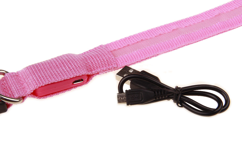 LED dog luminous collar, night-luminous pet collar strap, can be sent in one piece. Wire mesh collar strap, insulating sheet pic 5
