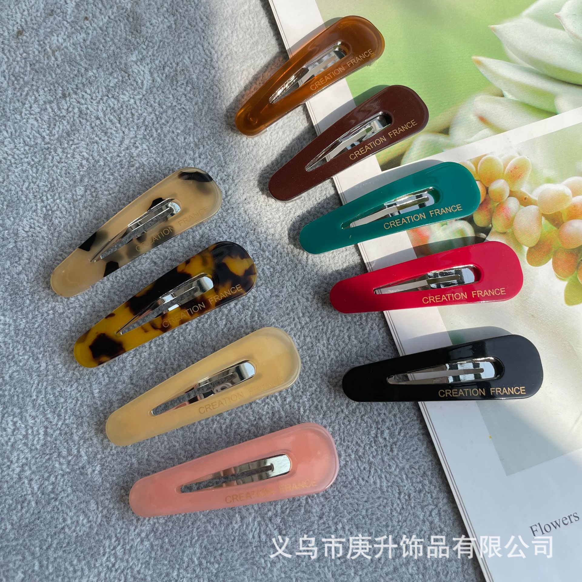 现货批发醋酸发夹侧边刘海夹无痕发卡女夏季网红化妆鸭嘴夹子头饰详情6