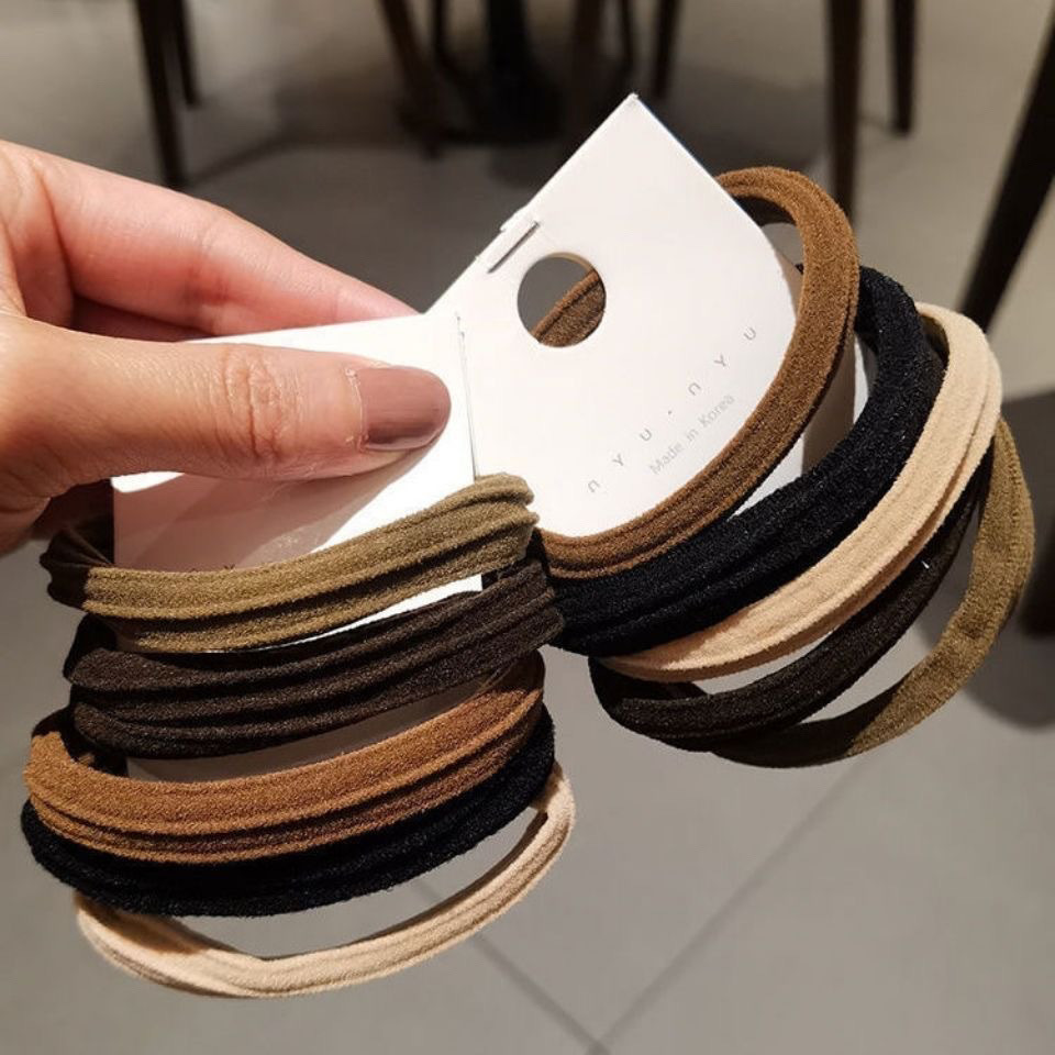 Simple hair bands, thickened, high-elasticity, seamless hair ties, headwear, hair accessories, rubber bands, ins hairstyle, high student appearance level, super fairy-like pic 10