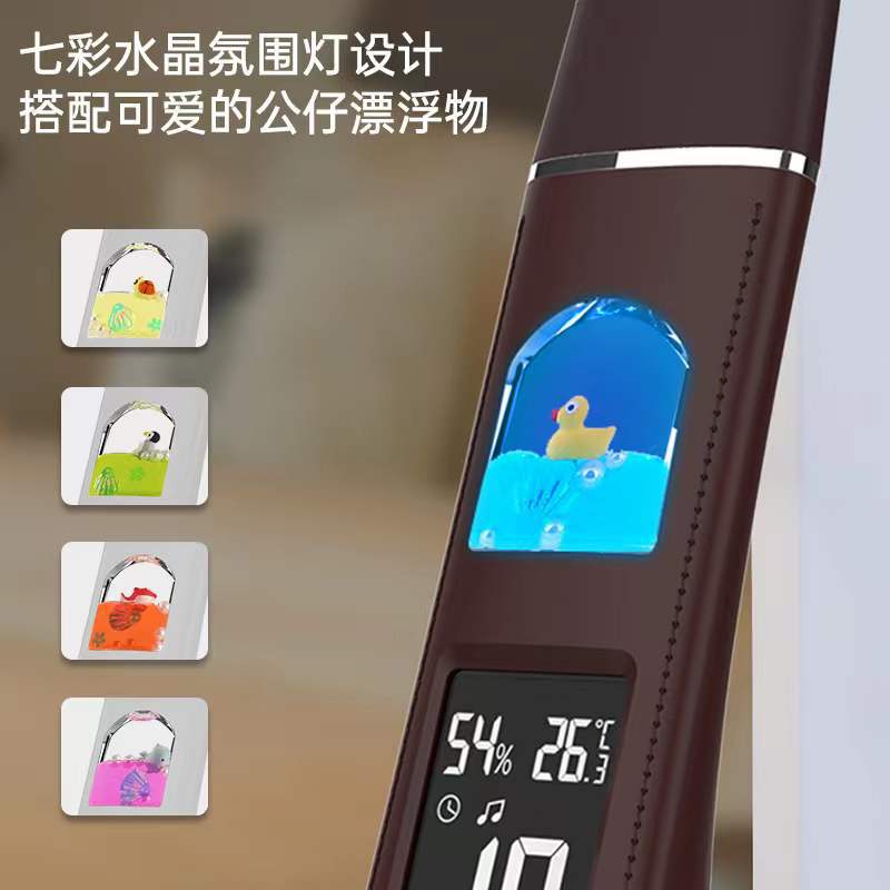 New color-adjustable Led eye-protecting desk lamp, LED display crystal leather texture desk lamp, office and reading desk lamp pic 3