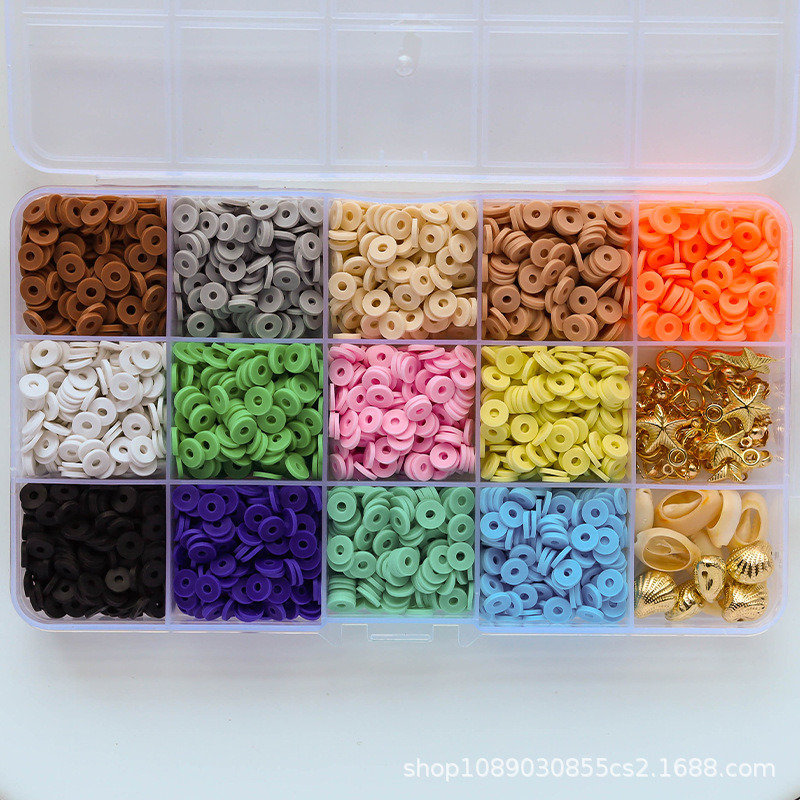 Cross-border new product: 6mm soft ceramic bead 24-compartment box set of colored round pieces Bohemian-style jewelry bracelet DIY accessories pic 22
