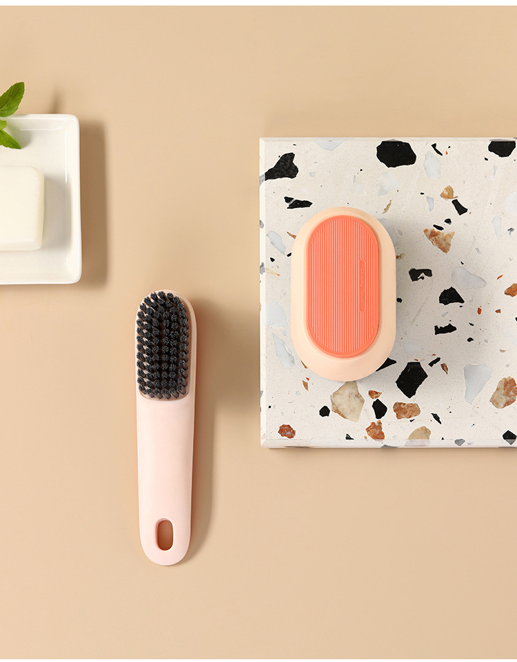 New long-handled shoe brush, soft-bristled brush, color-blocking laundry brush, non-damaging shoe cleaning brush, household cleaning brush, shoe cleaning brush set wholesale pic 13