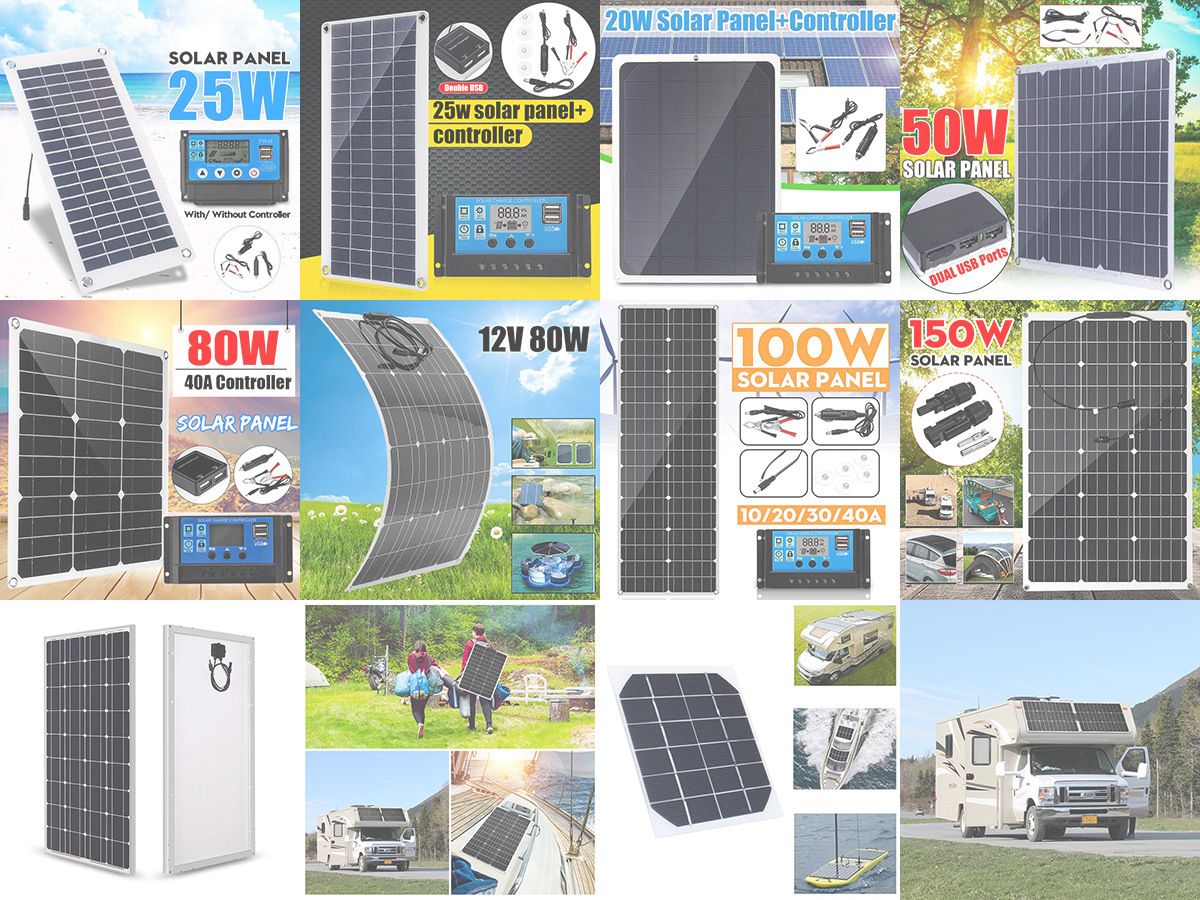 20W battery solar charger 18V 50W outdoor solar panel ship battery charger assembly pic 1