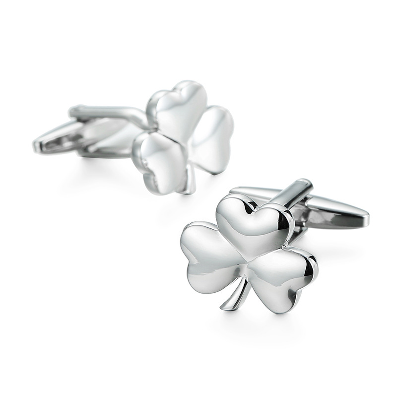 帧萌袖扣高品质纯铜玫瑰花四叶草积木纽扣商务男法式衬衫袖扣袖钉详情11