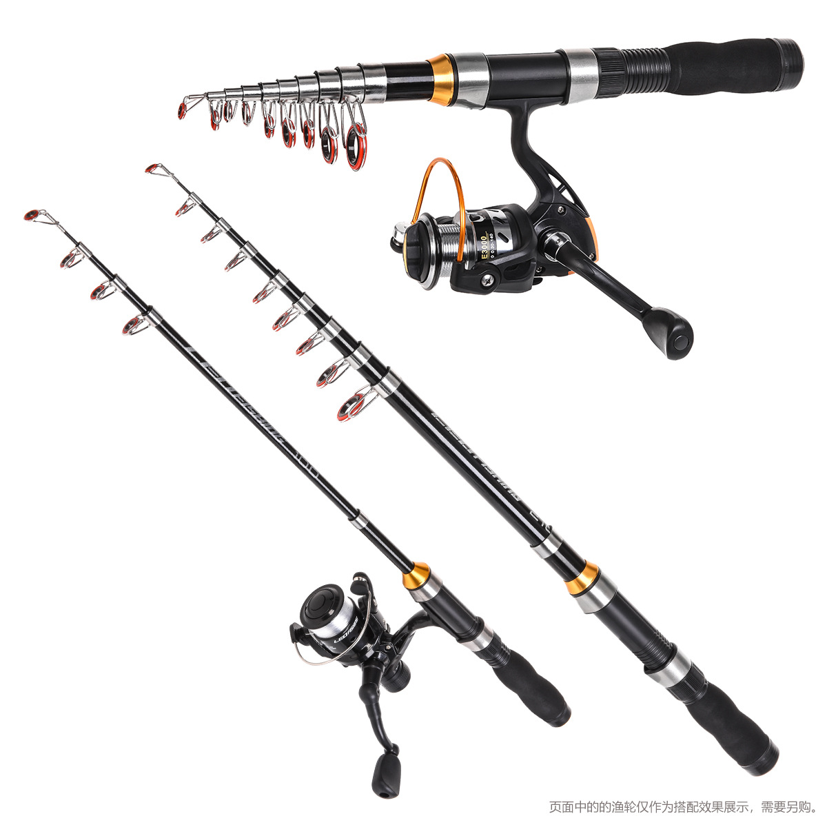 28049 LEO [Black Ultra-Short and Small Sea Fishing Rod] Mini sea fishing rod, Lure Ice Fishing rod Cross-border wholesale pic 5