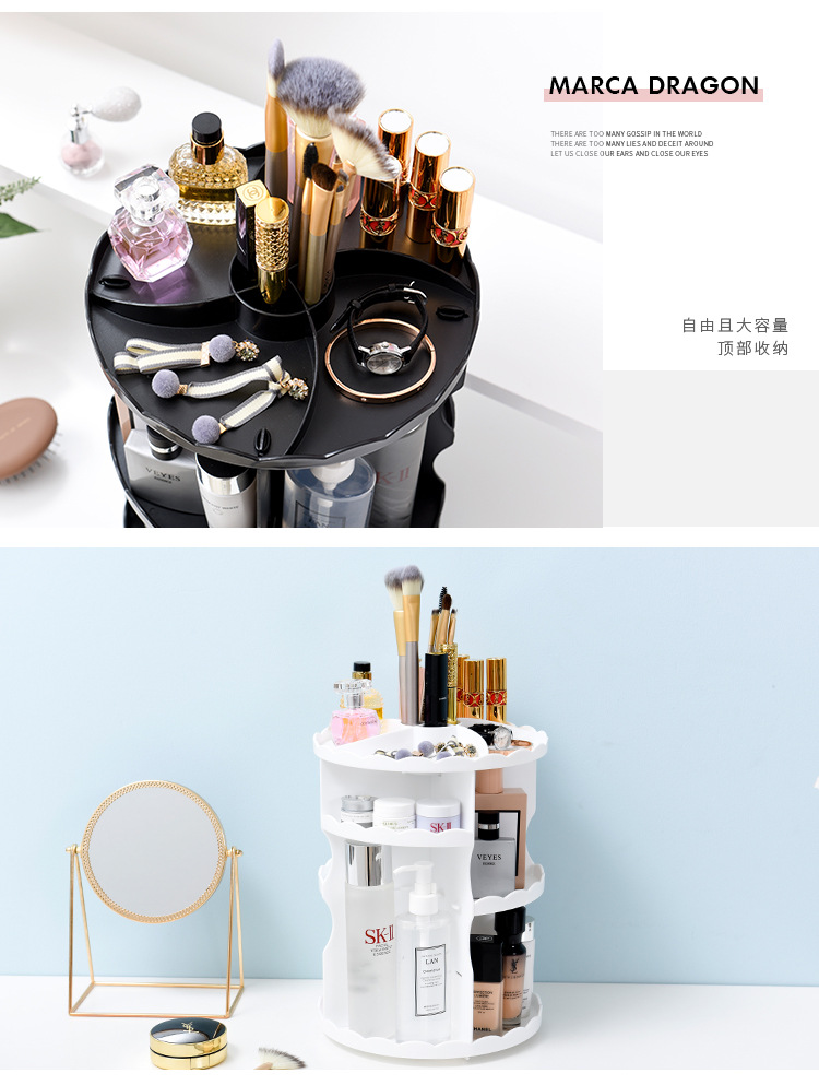 Household goods, cosmetics storage box, 360-degree rotating skin care products, round jewelry storage box, rotating storage rack pic 13