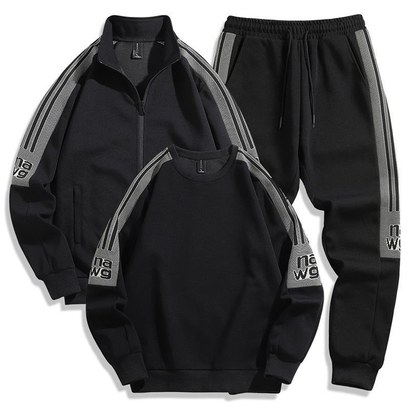 冬季新款加绒毛衣男士圆领青中年休闲时尚宽松针织毛衫打底衫男装详情2