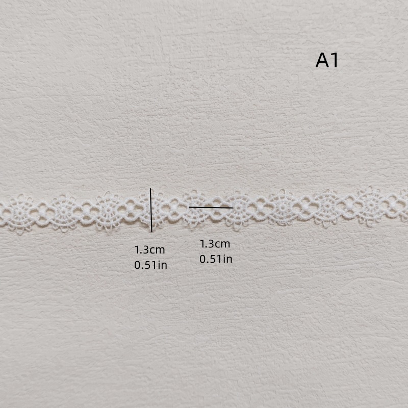 Cross-border sewing decorative clothing accessories: Two exquisite small edges, milk thread fine thread embroidered lace, water-soluble lace, white pic 3