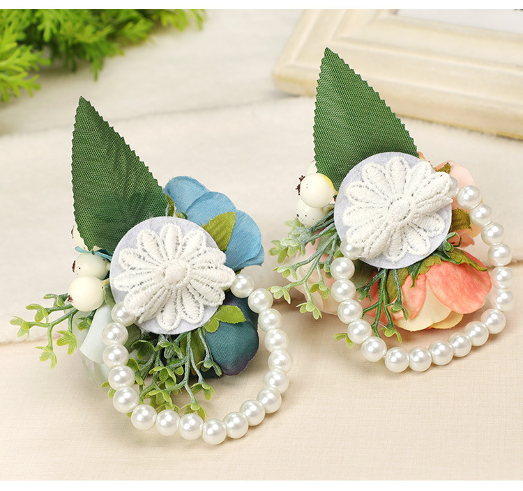 Wedding products: Super fairy-like Korean-style bride wrist flowers, bridesmaid sister groups, simulated flower wristbands, wholesale wedding supplies pic 15