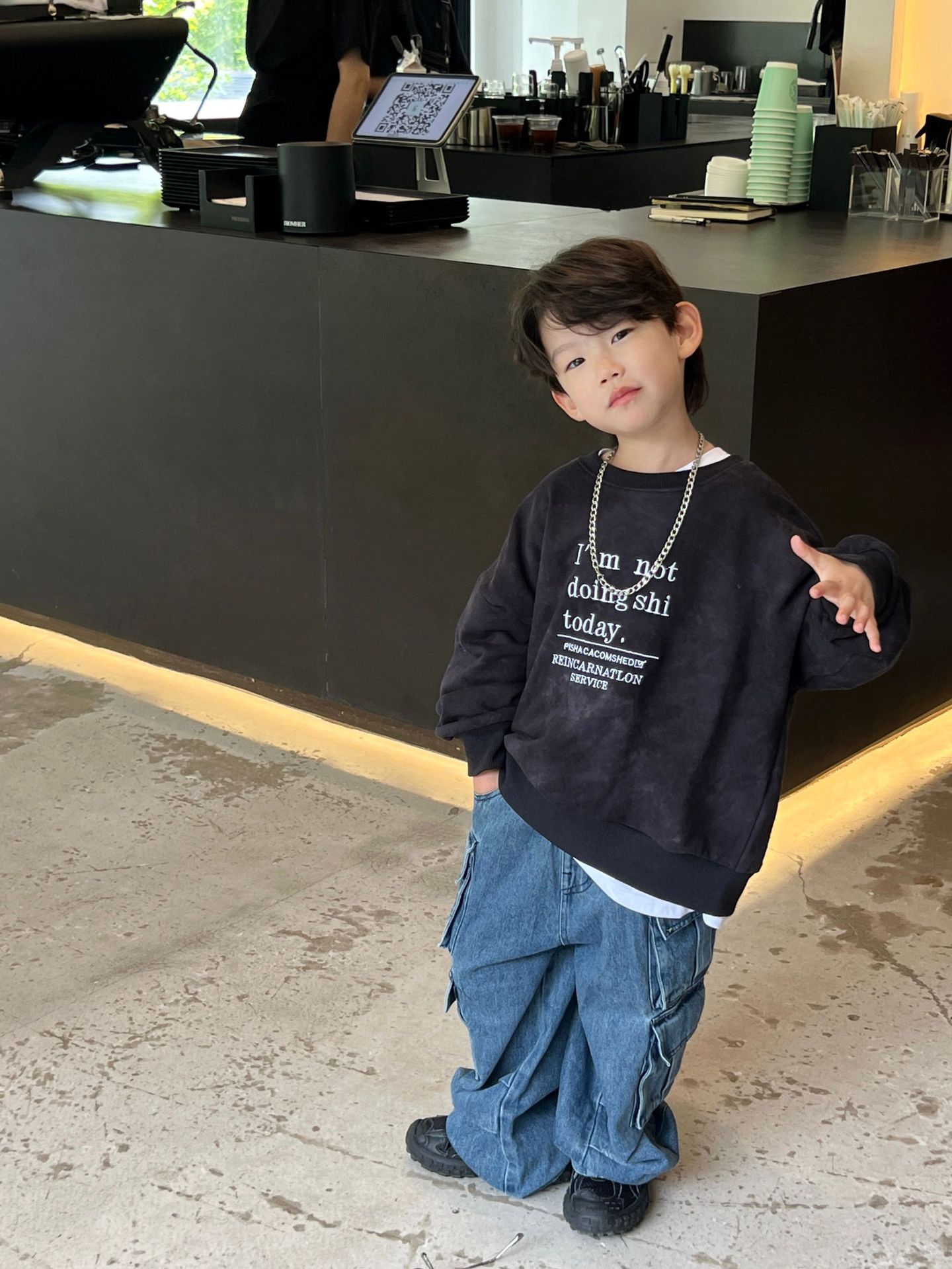 泰如2023秋季新款儿童时髦工装牛仔裤男童韩版洋气休闲裤宝宝长裤详情16