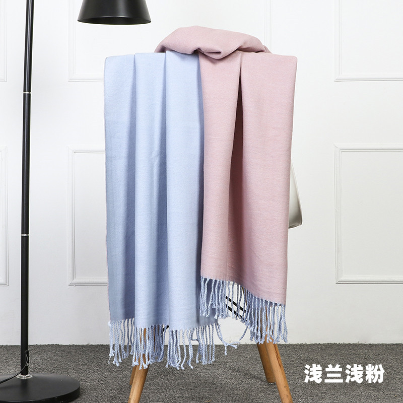 Double-sided scarf for women in autumn and winter 2023, thickened and warm shawl, cashmere scarf for men in winter, wool scarf pic 26
