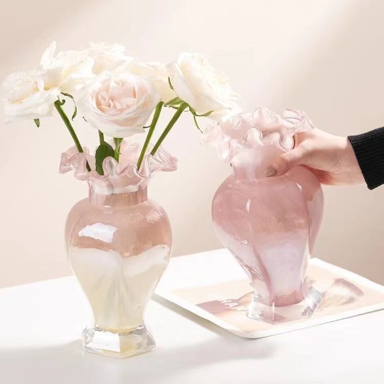 新品法式中古玻璃花瓶高级感摆件高颜值水培插花装饰餐桌家居简约详情2