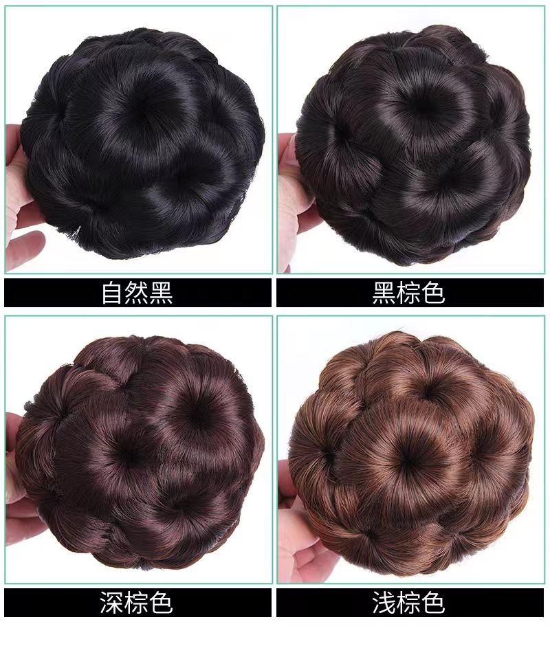 Cross-border special supply of high-temperature silk wigs, nine-flower coil hair sets, hair temples, ancient costume buns, hairpins, hair clips, hair bags, wig manufacturers pic 8