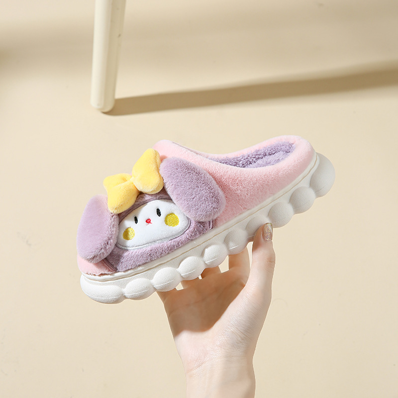 Cotton slippers with a feeling of stepping on feces for women and children, a trendy and warm indoor winter home. Wholesale of woolen slippers for outdoor wear in winter pic 7