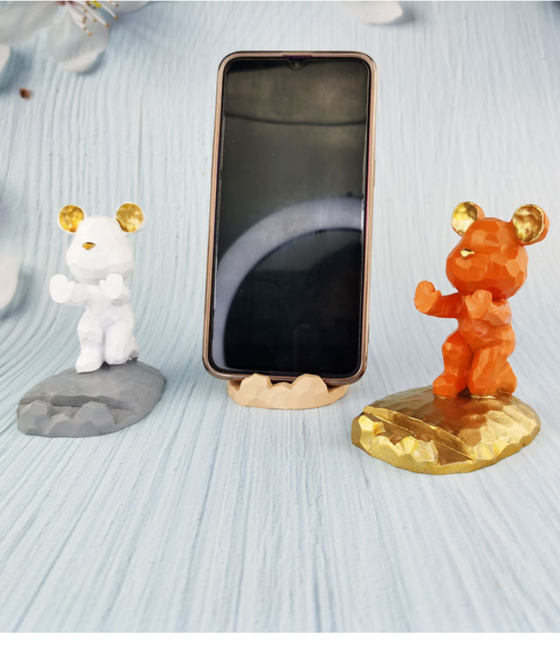 手机支架创意桌面装饰摆件暴力熊懒人平板支架树脂工艺品家居摆件详情7