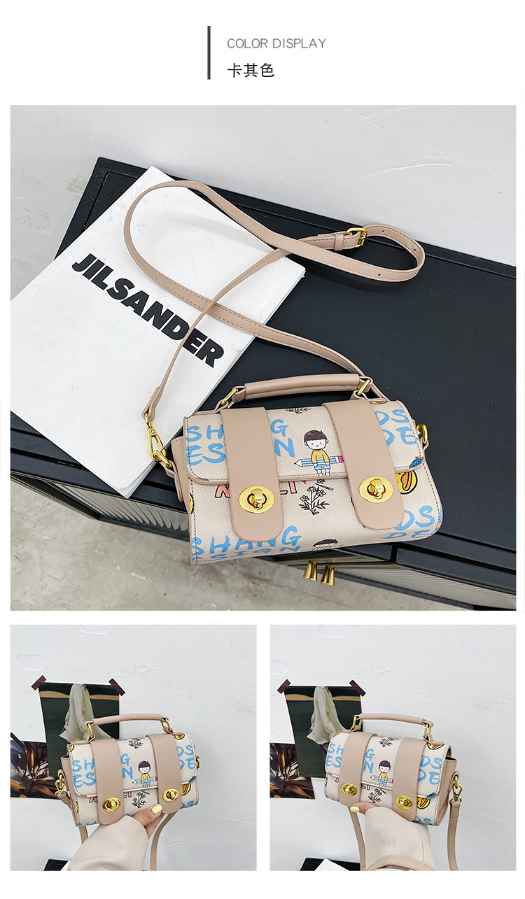 PU popular hand-held small bag for girls 2021 new Korean style fashion graffiti Instagram teenage girl single-shoulder crossbody pillow bag pic 6