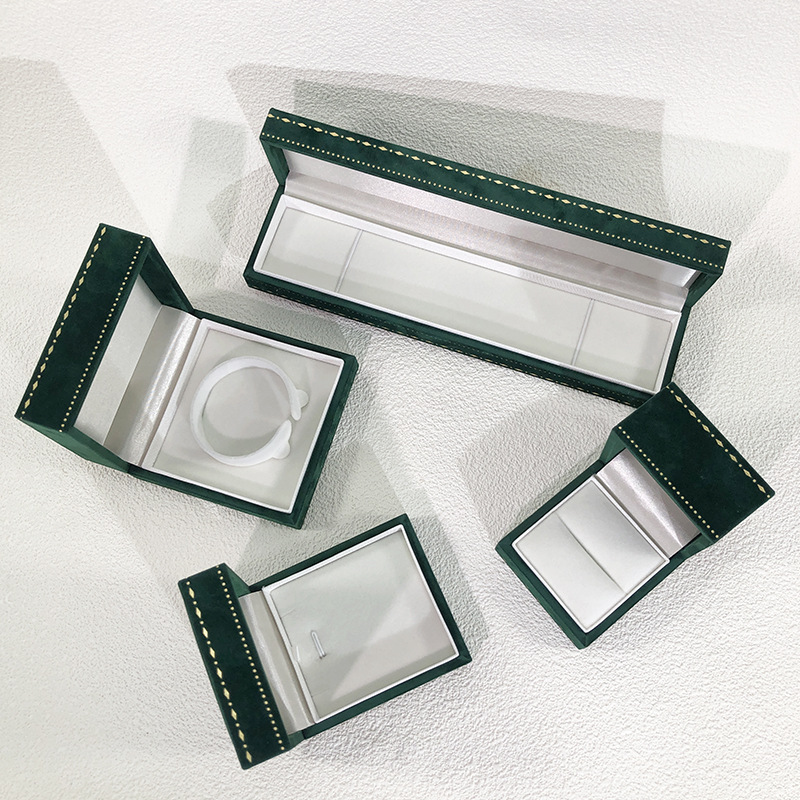 New high-end encrypted velvet printed ring box, pendant, necklace box, bracelet and chain, fashionable storage packaging box pic 2