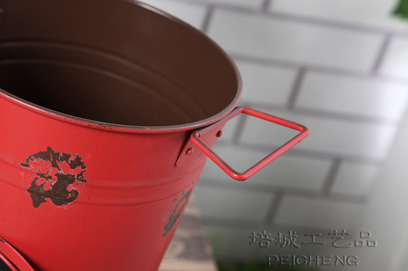 欧式故意做旧色插花桶酒吧陈列摆设 创意摄影道具家居摆件铁皮桶详情27