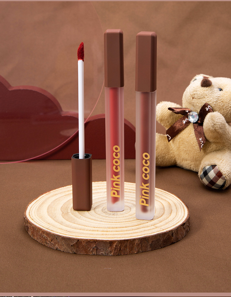 Pink coco唇釉 雾面丝绒哑光唇釉显白显色易上色粉雾唇釉详情12