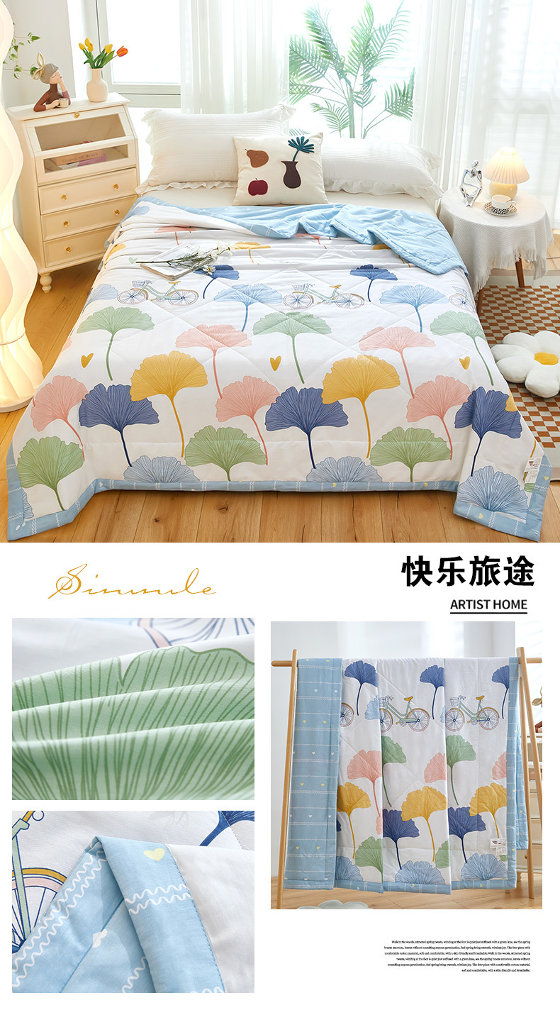 2024新款A类亲肤小清新纯棉夏被空调被批发夏凉被子全棉被芯批发详情49