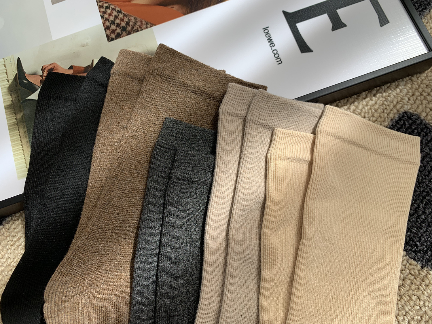 Unisex couple style fleece and thickened warm snow socks, mid-length home cotton socks, postpartum socks, floor socks pic 28