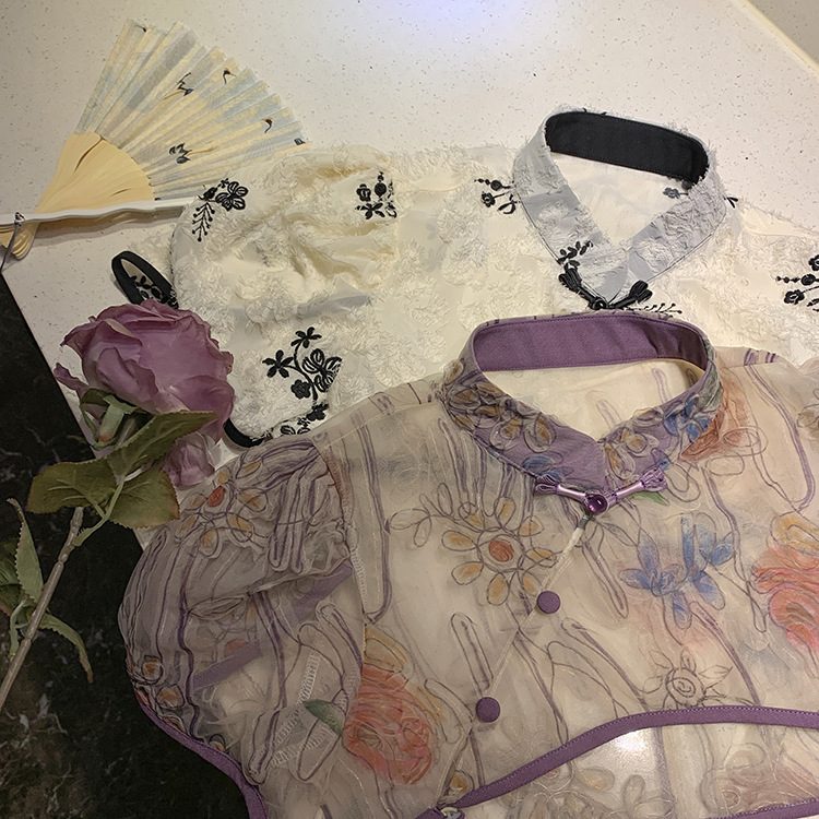 网红款复古改良旗袍连衣裙女夏两件套新中式改良高腰吊带裙2022新详情3