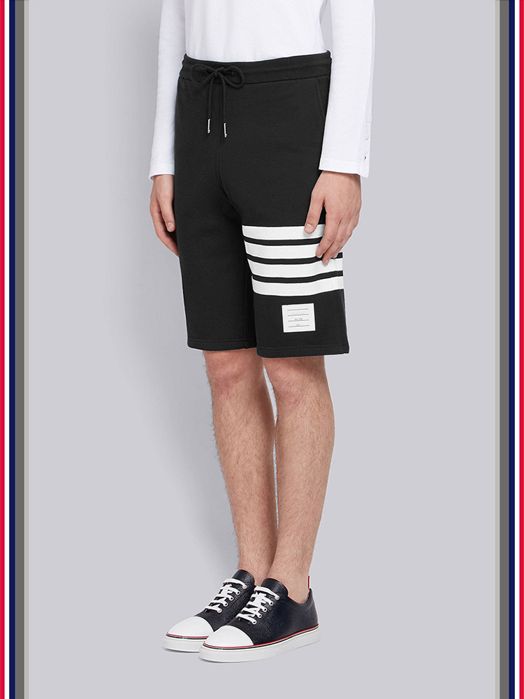 TB teñido teñido cuatro barras rayas moda hombre verano moda pantalones de algodón moda marca pantalones medios pantalones deportivos pantalones casuales hombres pic 19