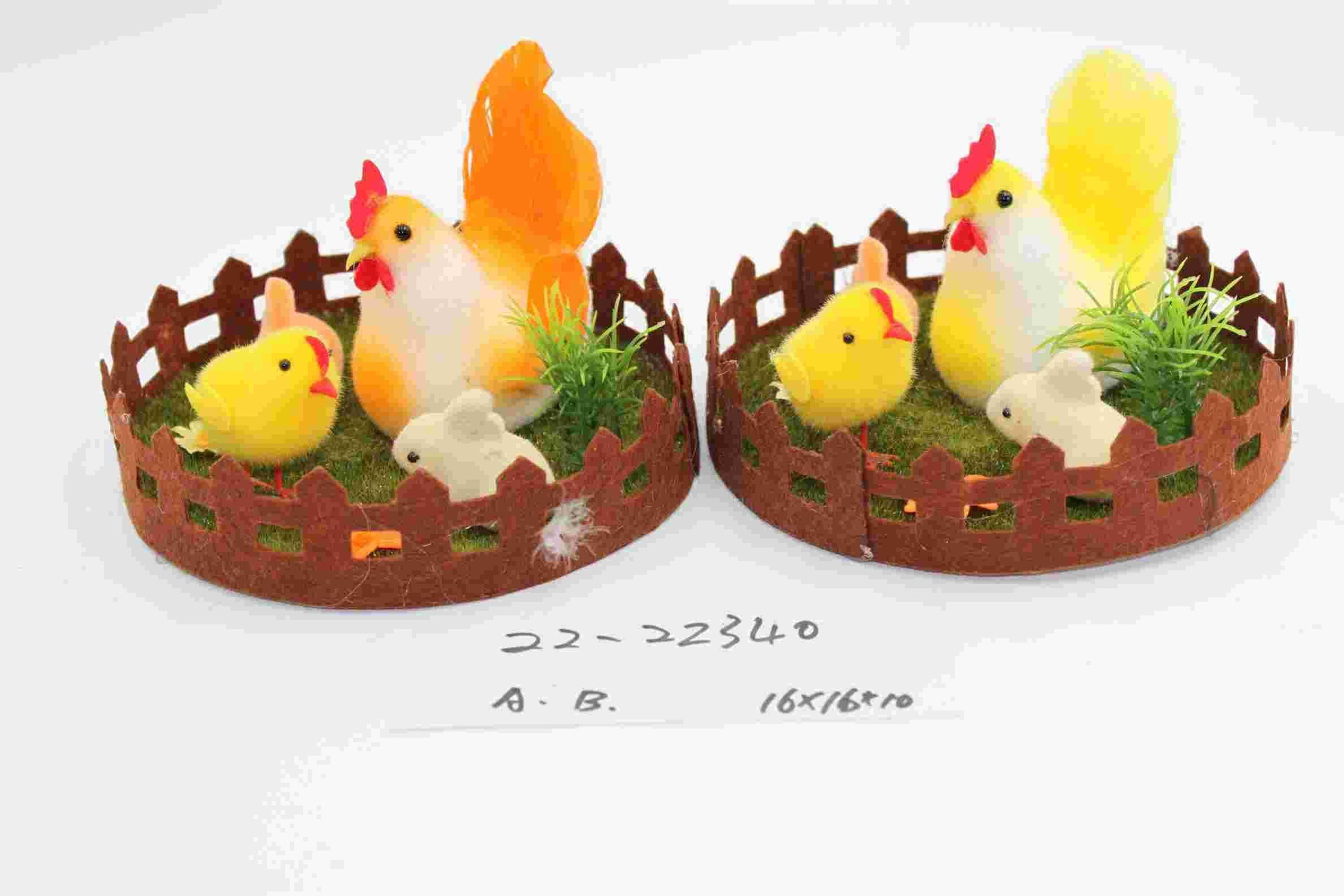 The 2023 new round disc fence with a plush chicken and rabbit combination, featuring cute and realistic designs, is a bestseller with various scene arrangements pic 2