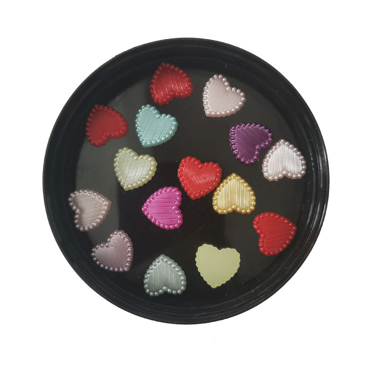 ABS material V137 striped beaded heart 10mm - 14mm is used for direct sales by various decorative accessories manufacturers pic 1