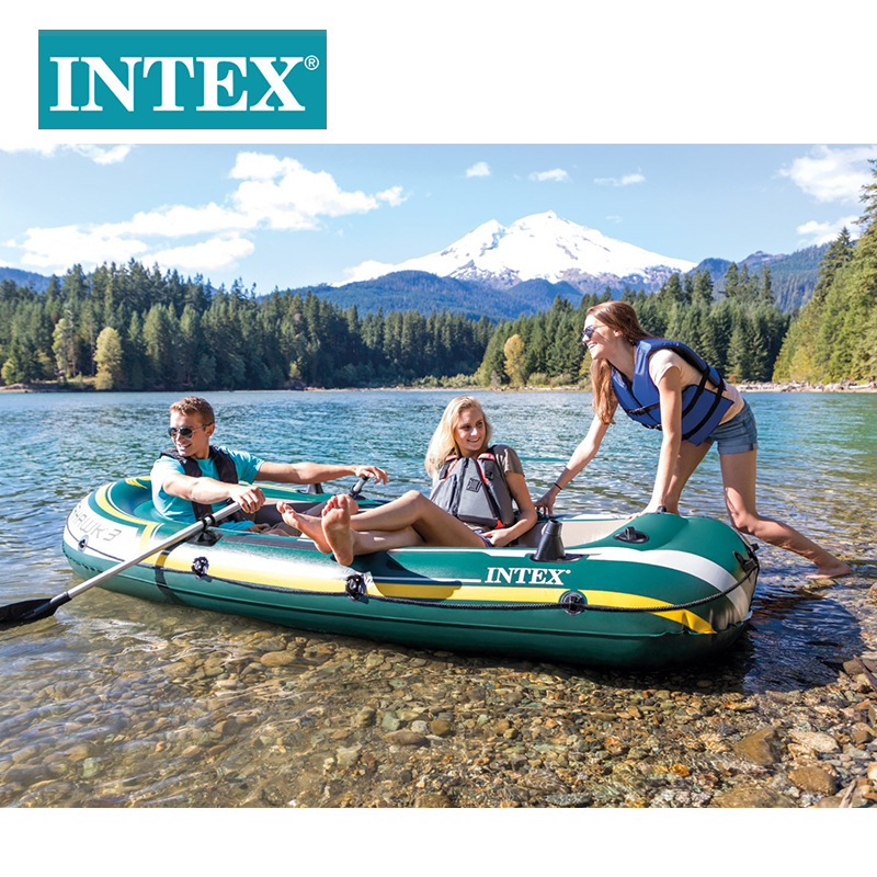 INTEX68351 Sea Eagle Four-person Boat Set Inflatable rubber Boat Double Charge Rafting Boat kayak pic 3